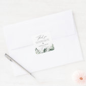 Natuurlijke botanische bruiloft bedankt vierkante sticker (Envelop)