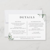Natuurlijke Botanische Bruiloft Details Informatie Kaart (Voorkant)