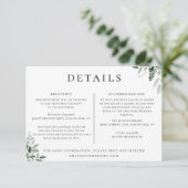 Natuurlijke Botanische Bruiloft Details Informatie Kaart (Staand voorkant)