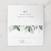 Natuurlijke Botanische Foliage Bruiloft Plaatskaartje (Buitenkant ongevouwen)