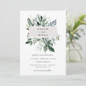 Natuurlijke Botanische Foliage Lijst Bruiloft Kaart (Staand voorkant)