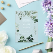 Natuurlijke botanische geometrische Lijst bruiloft Acryl Uitnodigingen (Insitu (Huwelijk))