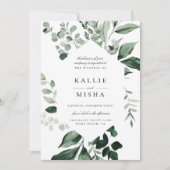 Natuurlijke Botanische Geometrische Lijst bruiloft Kaart (Voorkant)