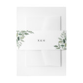 Natuurlijke Botanische groen Monogram bruiloft Uitnodigingen Wikkel (Voorkant Voorbeeld)