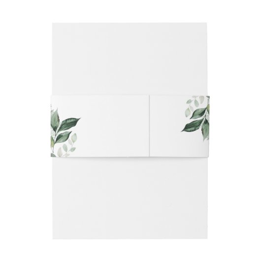 Natuurlijke Botanische groen Monogram bruiloft Uitnodigingen Wikkel (Achterkant Voorbeeld)