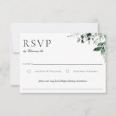 Natuurlijke botanische groen RSVP kaartje (Voorkant)
