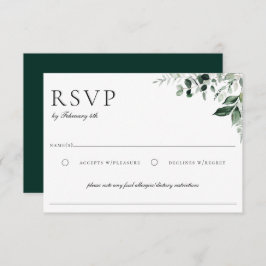 Natuurlijke botanische groen RSVP kaartje