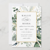 Natuurlijke botanische Lijst Emerald Wedding Kaart (Voorkant)