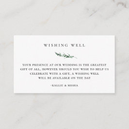 Natuurlijke Botanische loof bruiloft wens goed Informatiekaartje