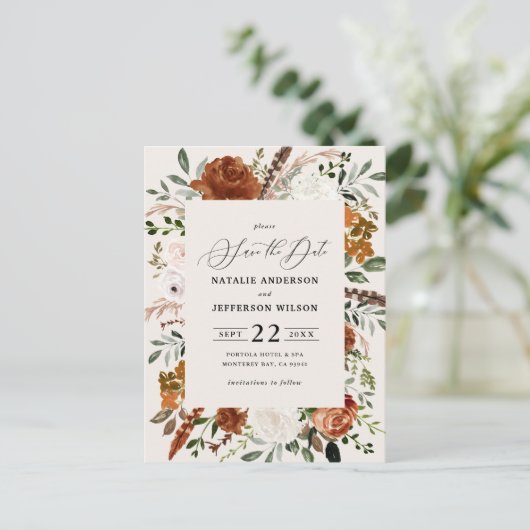 natuurlijke botanische rustige , elegante moderne  briefkaart (Staand voorkant)