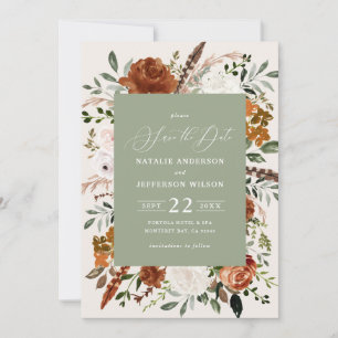 natuurlijke botanische rustige , elegante moderne save the date