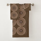 Natuurlijke Browns Mandala Pattern Bad Handdoek (Insitu)