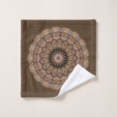 Natuurlijke Browns Mandala Pattern Bad Handdoek (Wasdoekje)
