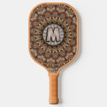 Natuurlijke Browns Mandala Pattern Pickleball Padd