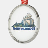 Natuurlijke Brug Virginia Staatskaart Metalen Ornament (Links)