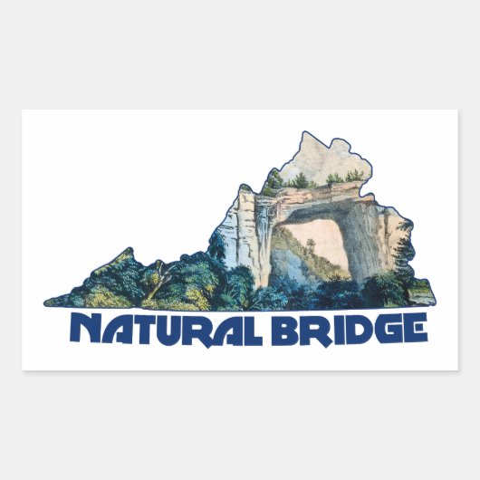 Natuurlijke Brug Virginia Staatskaart Rechthoekige Sticker (Voorkant)