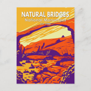 Natuurlijke bruggen Nationaal Monument Utah Vintag Briefkaart
