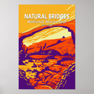 Natuurlijke bruggen Nationaal Monument Utah Vintag Poster