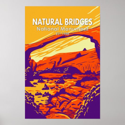 Natuurlijke bruggen Nationaal Monument Utah Vintag Poster (Voorkant)