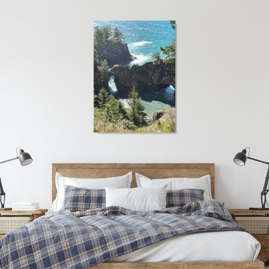 Natuurlijke bruggen - Zuid-Oregon Kust Canvas Afdruk (Insitu (Slaapkamer))
