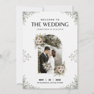 Natuurlijke bruiloft kaart