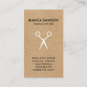 Natuurlijke Bruin Haar Stylist Gereedschap Patroon Visitekaartje (Achterkant)