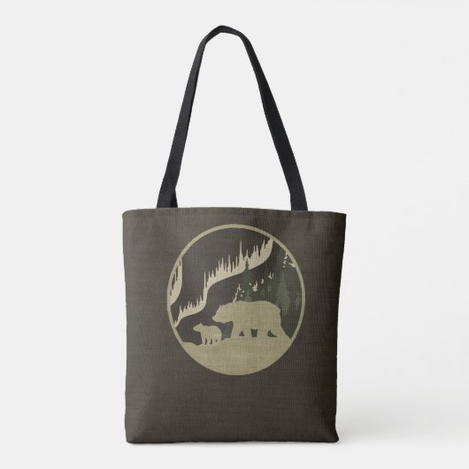 Natuurlijke Bruine Beren Openluchtscène Noorderlic Tote Bag (Achterkant)