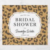 Natuurlijke bruine dierenprint bruiloft feest sparkling wijnetiket (Enkel label)