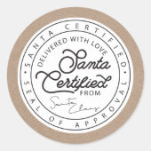 Natuurlijke Bruine Document Santa Gecertificeerde  Ronde Sticker (Voorkant)