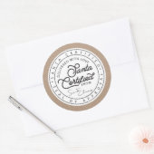 Natuurlijke Bruine Document Santa Gecertificeerde  Ronde Sticker (Envelop)