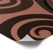 Natuurlijke bruine gestileerde varenschijfjes krul poster (Hoek)