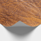 Natuurlijke bruine ledertextuur, leder, ski cadeaupapier (Hoek)