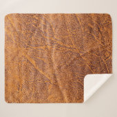 Natuurlijke bruine ledertextuur, leder, ski sherpa deken (Voorkant (horizontaal))