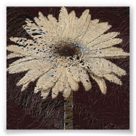 Natuurlijke, bruine tinten Daisy Print wallhaning Foto Afdruk