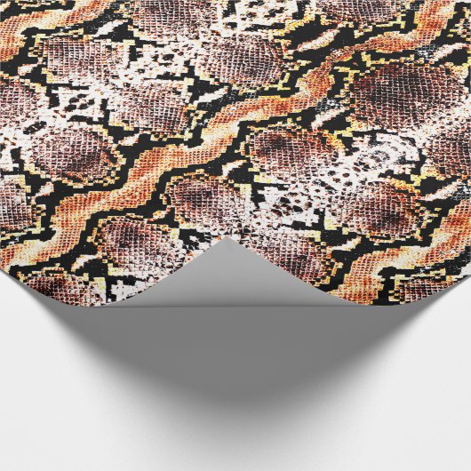 Natuurlijke bruine zure wash Boa constrictor Snake Cadeaupapier (Hoek)