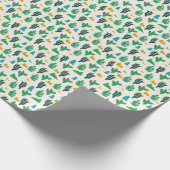 Natuurlijke Cactus: Folk Art Naadloos. Cadeaupapier (Hoek)