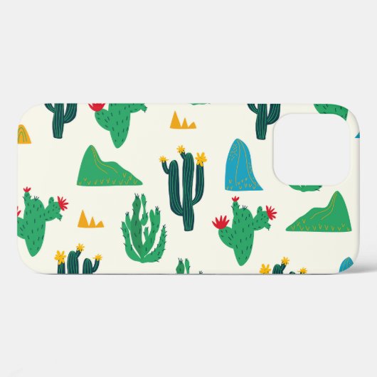 Natuurlijke Cactus: Folk Art Naadloos. Case-Mate iPhone Case (Achterkant (horizontaal))