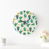 Natuurlijke Cactus: Folk Art Naadloos. Grote Klok (Huis)