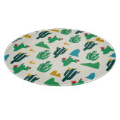 Natuurlijke Cactus: Folk Art Naadloos. Snijplank (Hoek)