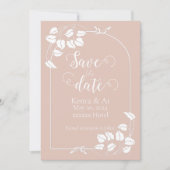 Natuurlijke Chique Bruiloft Save the Date Aankondiging (Voorkant)