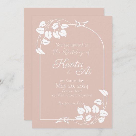 Natuurlijke chique bruiloft uitnodigingen (Voorkant / Achterkant)
