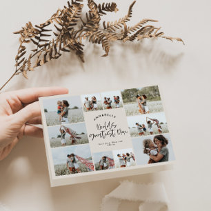 Natuurlijke crème multi foto mum typografie modern kaart