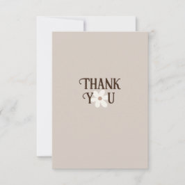 Natuurlijke Daisy Boho bedankpas Bedankkaart