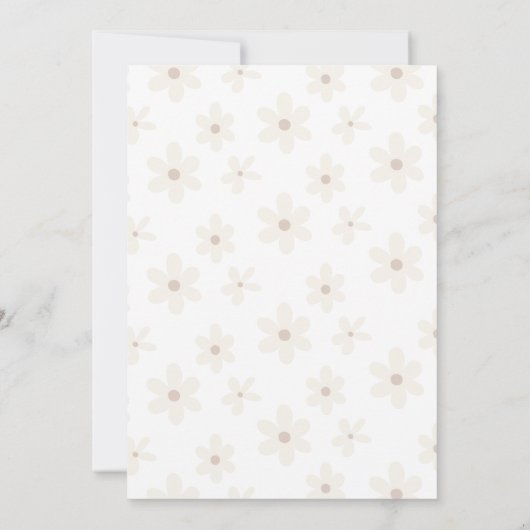 Natuurlijke Daisy Boho verjaardagsuitnodiging Kaart (Achterkant)