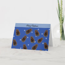 Natuurlijke dennenappels kerstkaart