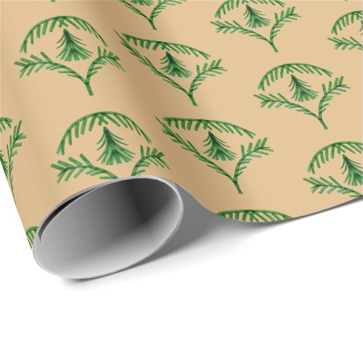 Natuurlijke dennennaald boom cadeaupapier (Rol Hoek)