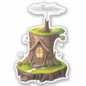 Natuurlijke Dwerg Bos Thuis Sticker (Voorkant)