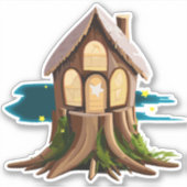 Natuurlijke Dwergenbos Thuis Sticker (Voorkant)