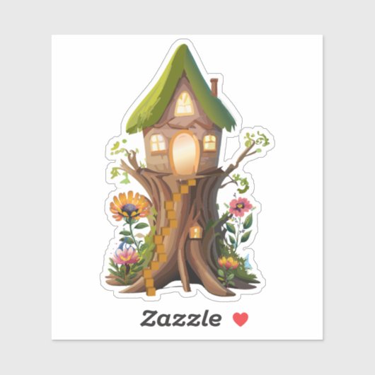 Natuurlijke Dwergenbos Thuis Sticker (Vel)