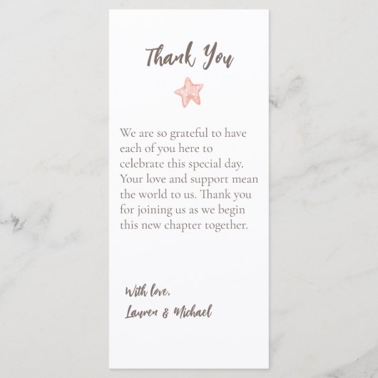 Natuurlijke Elegant Beach Seashell Flat Program Programmakaart (Achterkant)